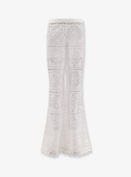 Zimmermann Aster Embroidered Trousers Ivory