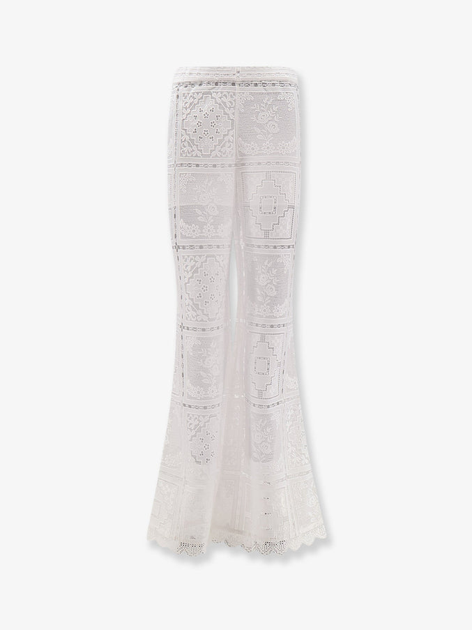 Zimmermann Aster Embroidered Trousers Ivory