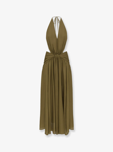 Zimmermann Indra Silk Dress Olive