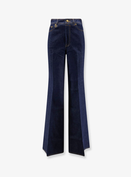 Zimmermann Cotton Denim Flare Jeans Harbourblue