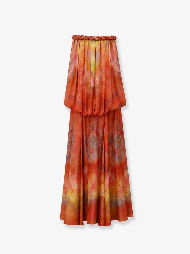 Zimmermann Luna Twist Bandeau Gown Silk Dress