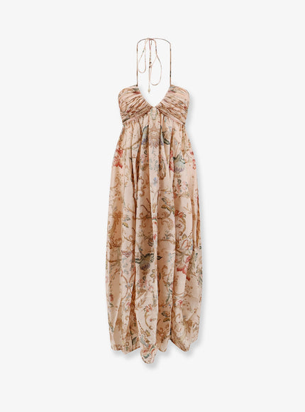 Zimmermann Roselight Silk Dress Pinktapestry