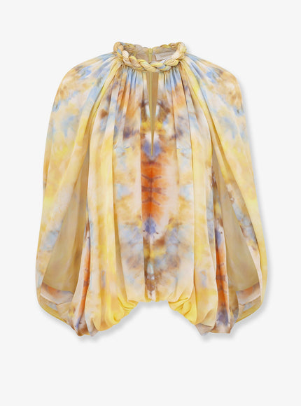 Zimmermann Alchemy Twist Billow Silk Top Citrustiedye