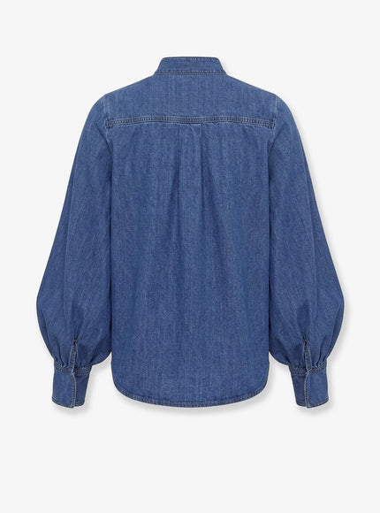 Zimmermann Denim Shirt With Cut-Out Embroidery