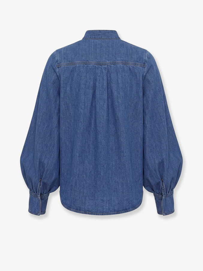 Zimmermann Denim Shirt With Cut-Out Embroidery