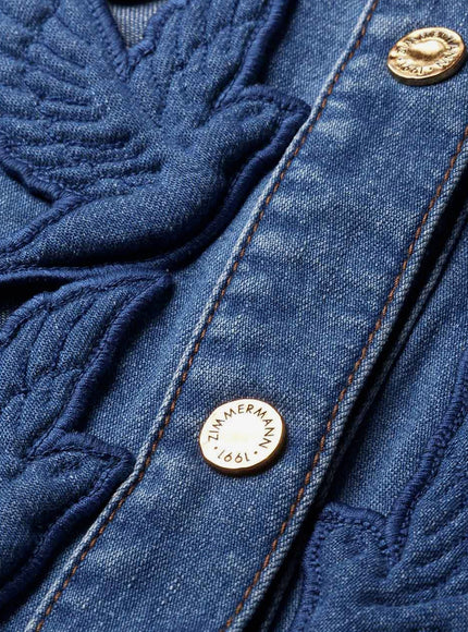 Zimmermann Denim Shirt With Cut-Out Embroidery