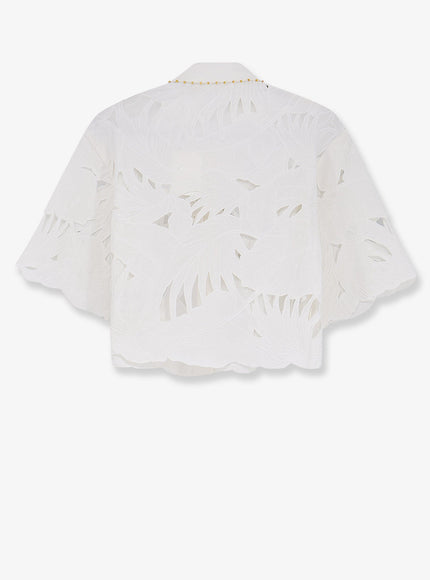 Zimmermann Mahon Cotton Shirt With All-Over Embroidery