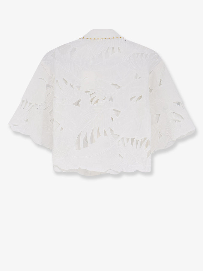 Zimmermann Mahon Cotton Shirt With All-Over Embroidery