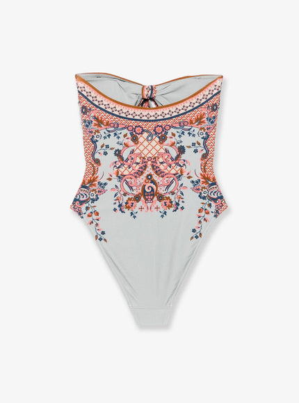 Zimmermann Aster One-Piece Shiny Nylon Swimsuit With Paisley Print