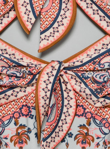 Zimmermann Aster One-Piece Shiny Nylon Swimsuit With Paisley Print