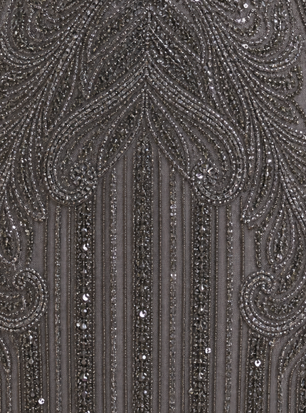 High Neck Beaded Dress with Long Cape | 28834