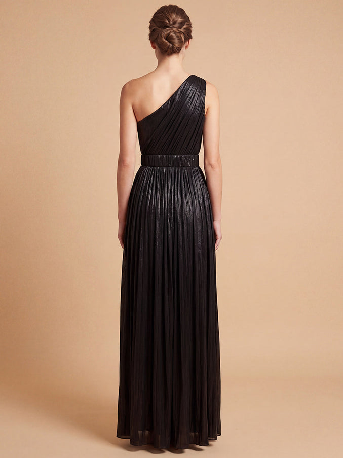 Lara New York One Shoulder Metallic Dress