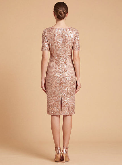 Embellished Midi Dress with Short Sleeves | 28846