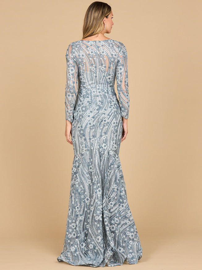 Lara New York 28885 Mermaid Long Sleeve Gown