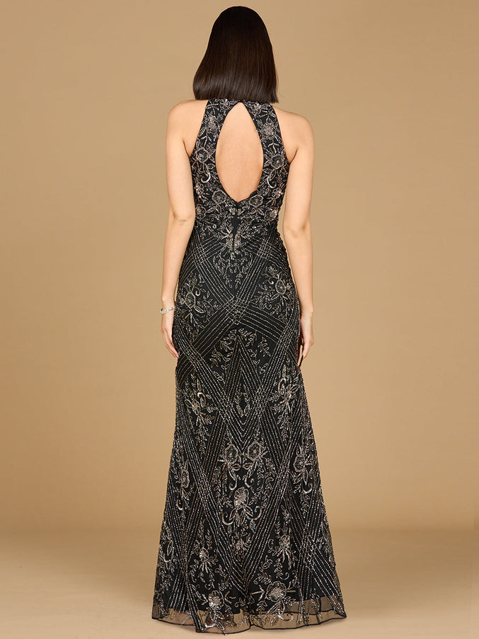 Halter Neck Beaded Dress