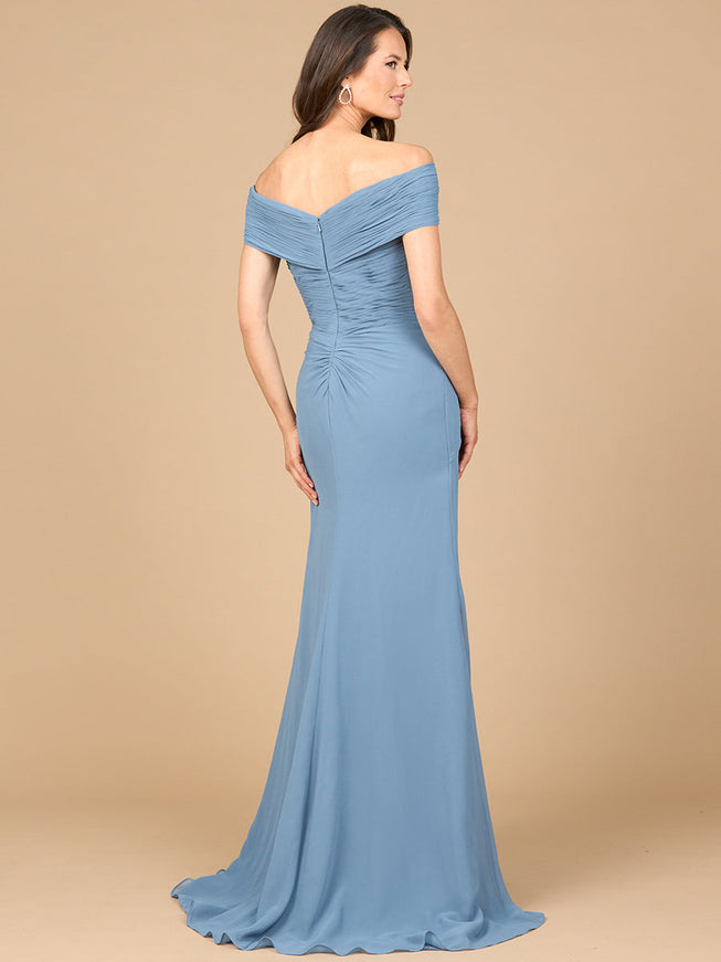 Lara Off Shoulder Elegant Chiffon Gown
