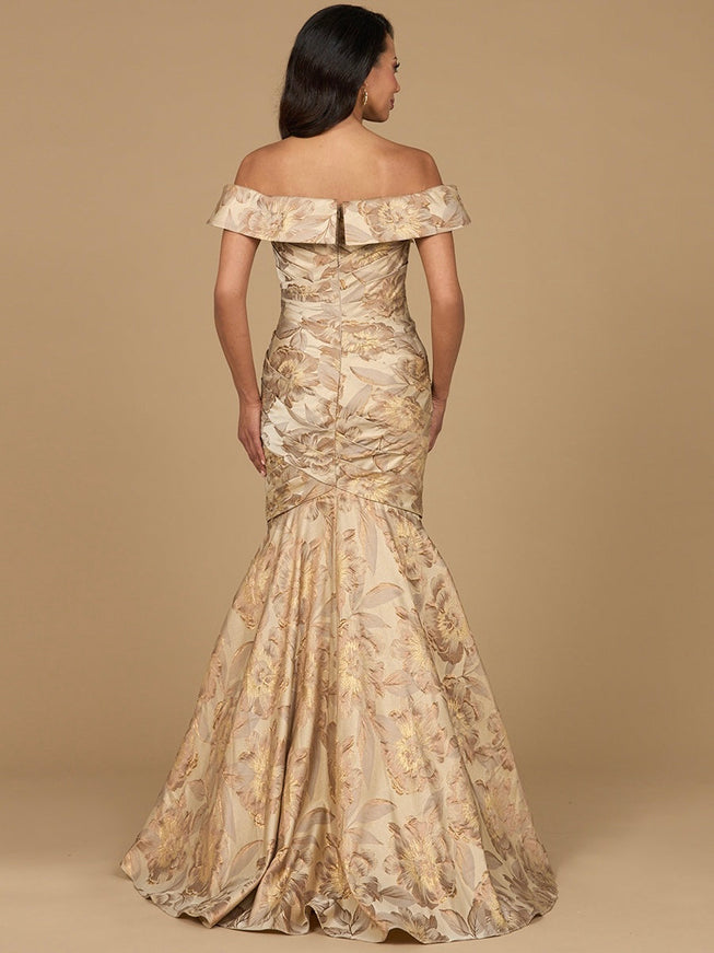 Lara Off Shoulder Brocade Mermaid Gown