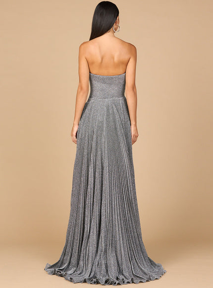Lara Flowing Pleated Strapless Dress