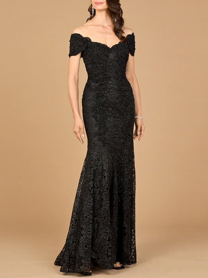 Lara New York 28980 Fitted Lace Mermaid Gown