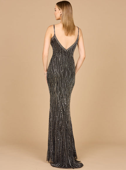 V-Neck Fitted Gown - OUTLET