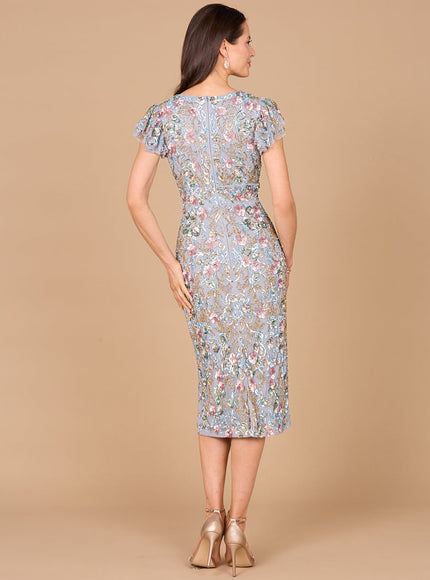 Floral Beaded Midi Dress