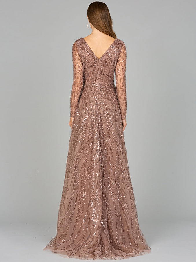 Lara New York 29052 Modest Long Sleeve Ball Gown