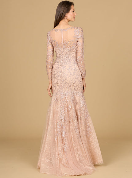 Lara New York Long-Sleeve Mermaid Lace Gown