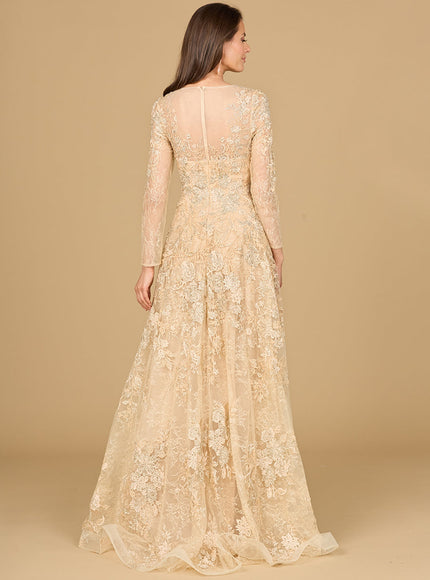 Lace Ballgown with Long Sleeves