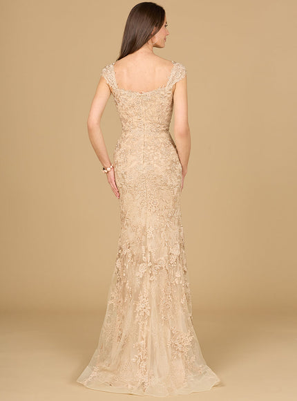 Lara Mermaid Lace Gown with Cap Sleeves