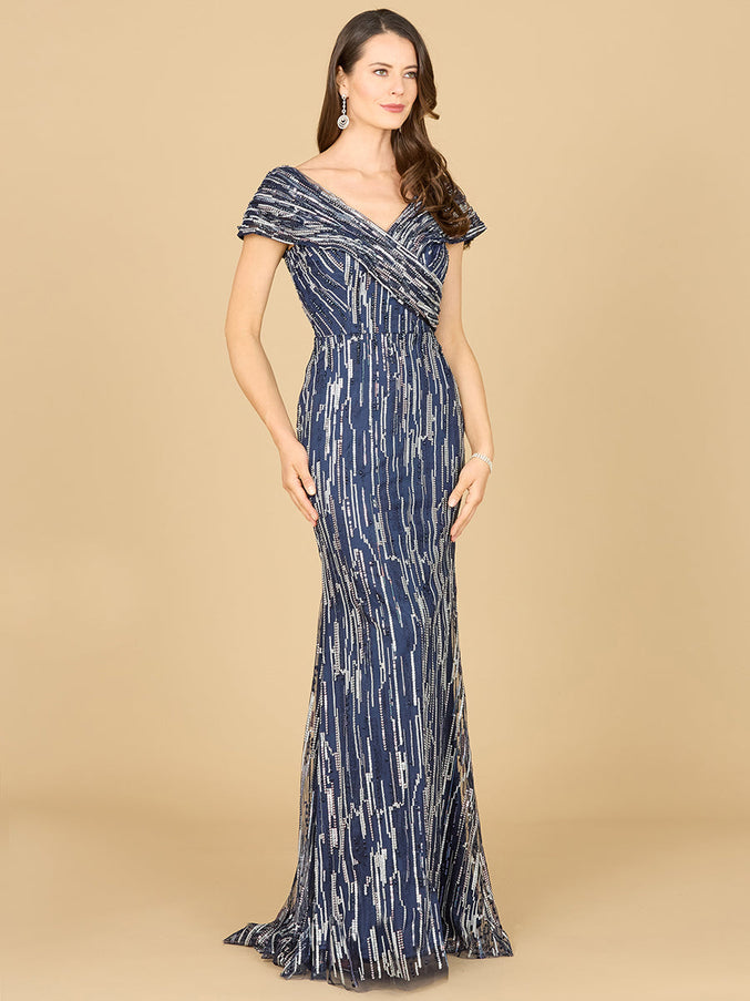 Lara New York 29144 Mermaid Lace Gown Navy