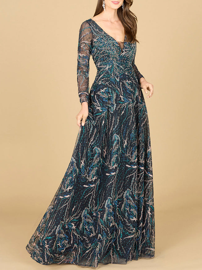 Lara Lace Gown With Long Sleeves
