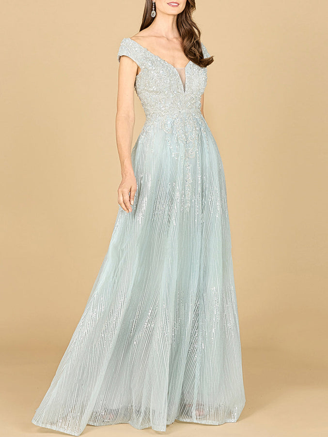 Lara New York 29160 Cap Sleeve Lace Ballgown