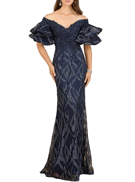 Lara Off Shoulder Mermaid Beaded Gown