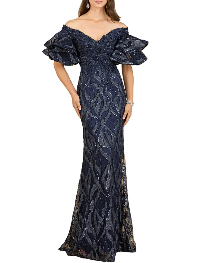 Lara Off Shoulder Mermaid Beaded Gown