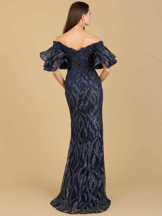 Lara Off Shoulder Mermaid Beaded Gown