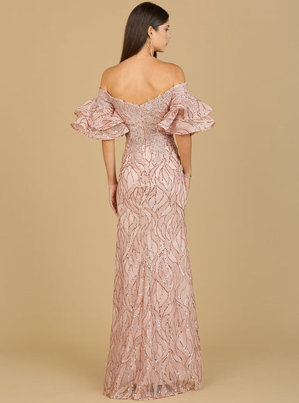 Lara Off Shoulder Mermaid Beaded Gown