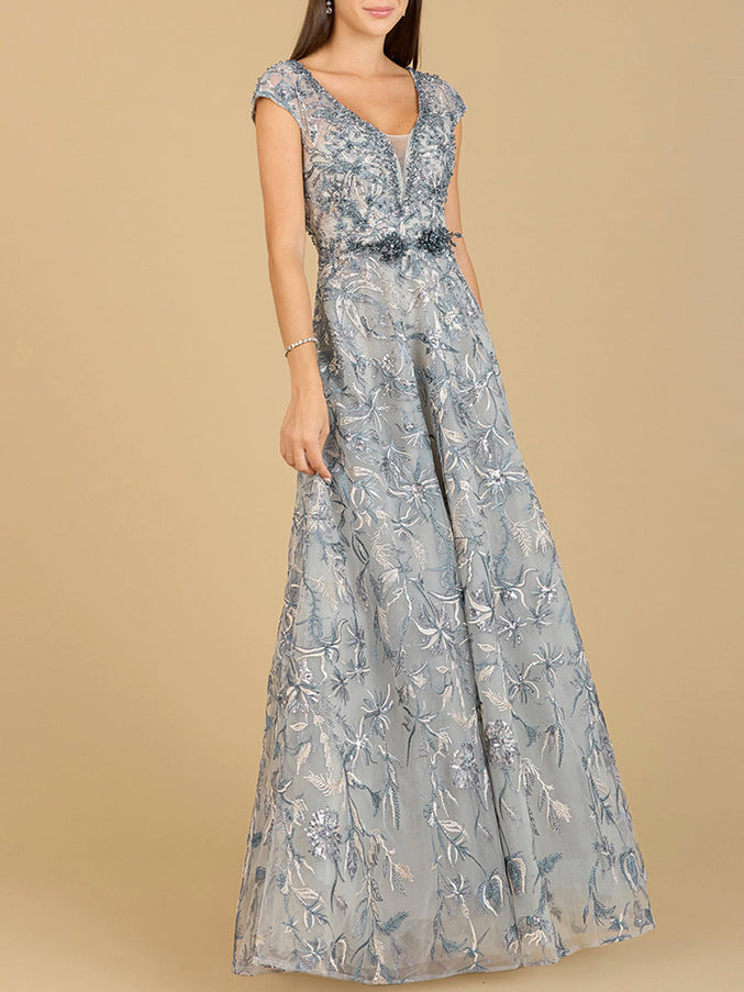 Lace Embellished A-Line Dress