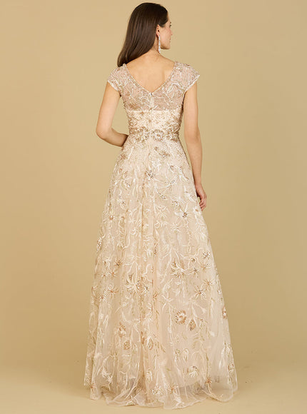 Lace Embellished A-Line Dress