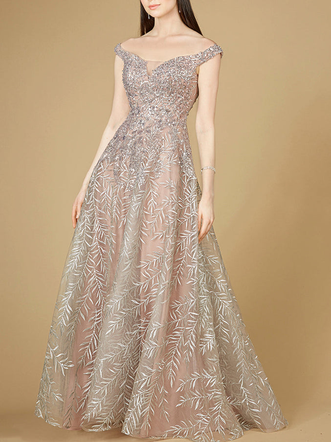 Lara New York 29211 Elegant Off Shoulder Lace Ballgown