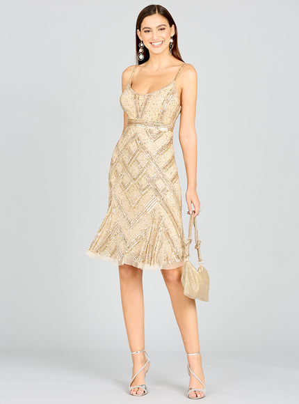 Lara 28860 Beaded Flounce Dress