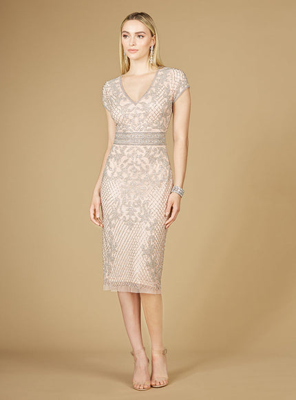 Cap Sleeve Midi Gown - OUTLET Blush