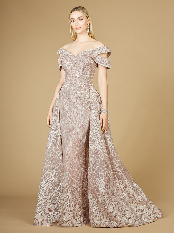 Lara Off Shoulder Mermaid Lace Gown Rosewater