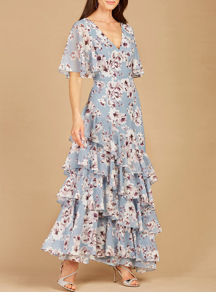 Lara New York 29246 Cape Sleeve Print Dress