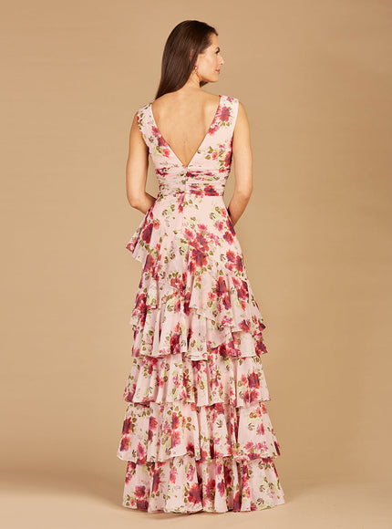 Ruffle Skirt Print Dress - OUTLET