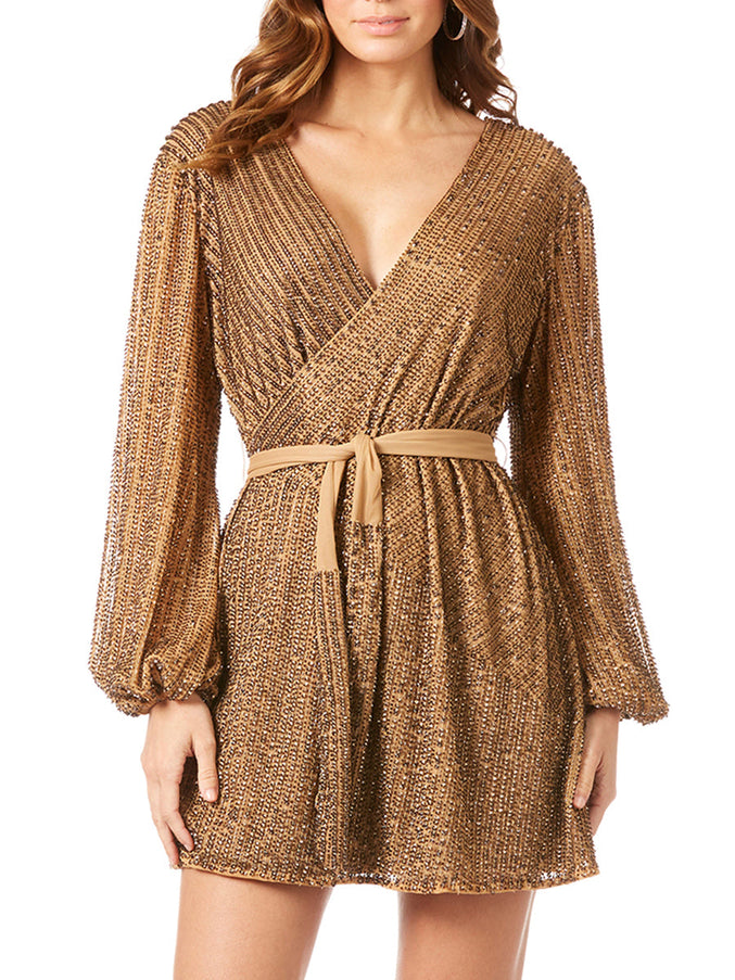 Lara New York 29287 Long Sleeve Cocktail Wrap Dress