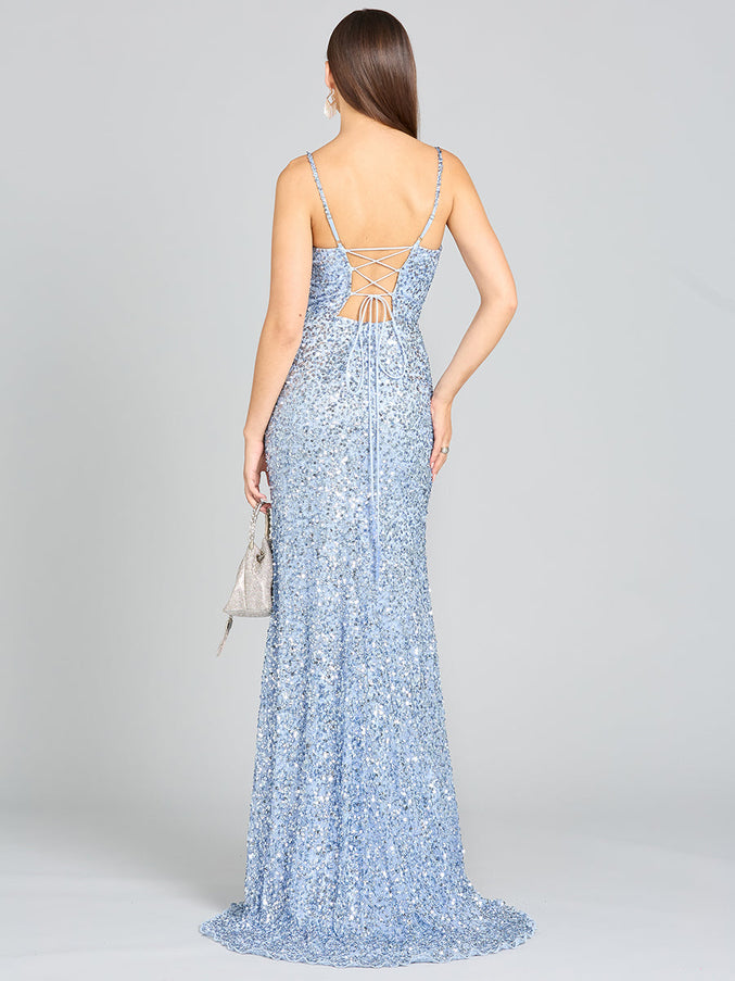 Lara Beaded V Neck Dress with Slit