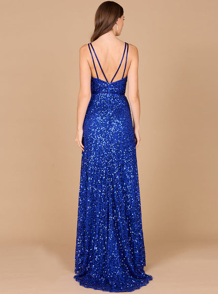 Lara Beaded Prom Dress with High Slit