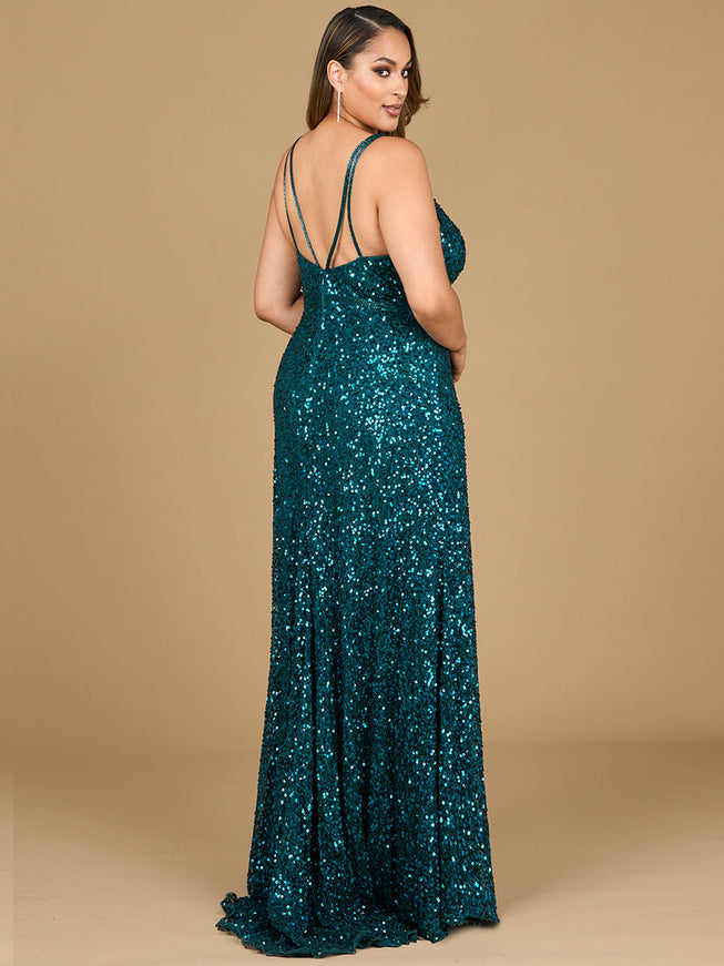 Lara Beaded Prom Dress with High Slit