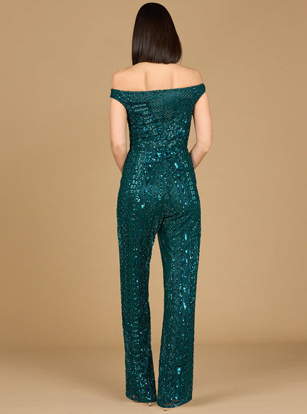 Beaded Off Shoulder Jumpsuit