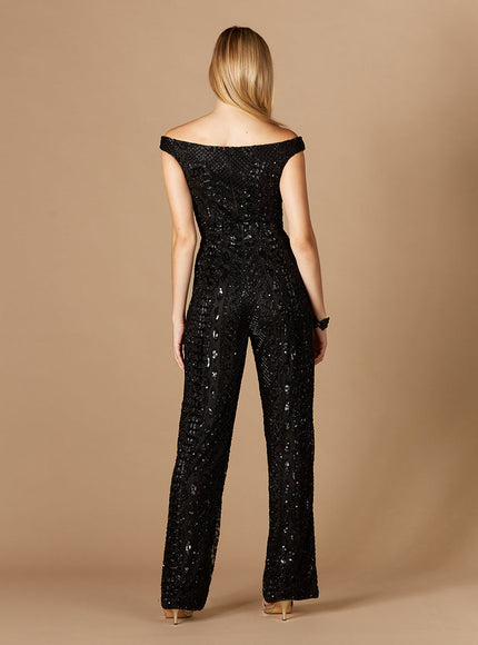 Beaded Off Shoulder Jumpsuit